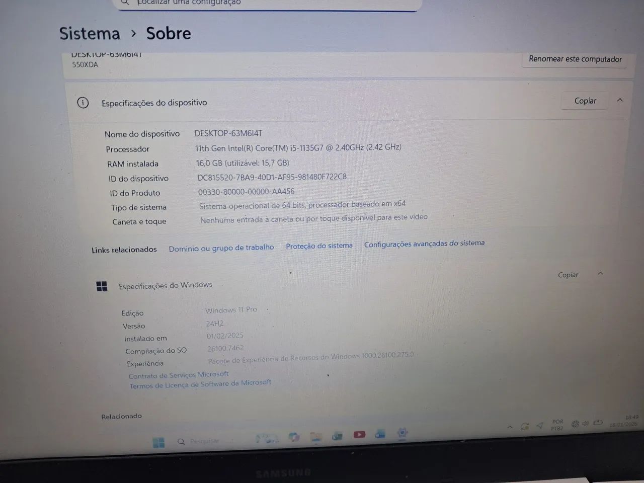 Notebook Samsung Book NP550XDA - Foto 2