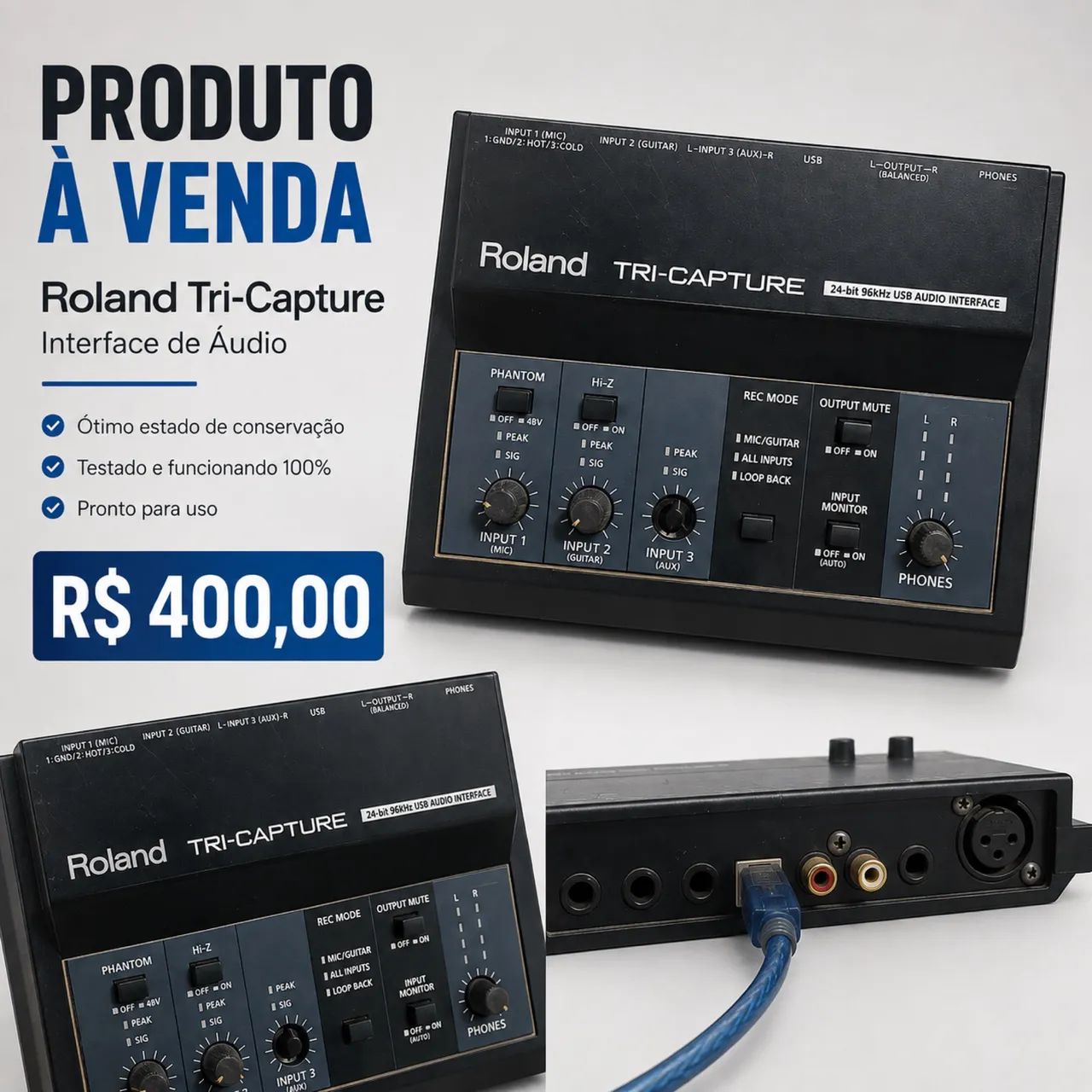 Interface de Áudio Roland Tri-Capture - Foto 2
