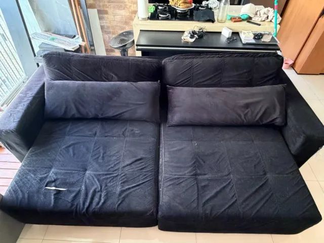 Sofá Retrátil 2,60m Preto | Grande e Confortável - Usado - Foto 5