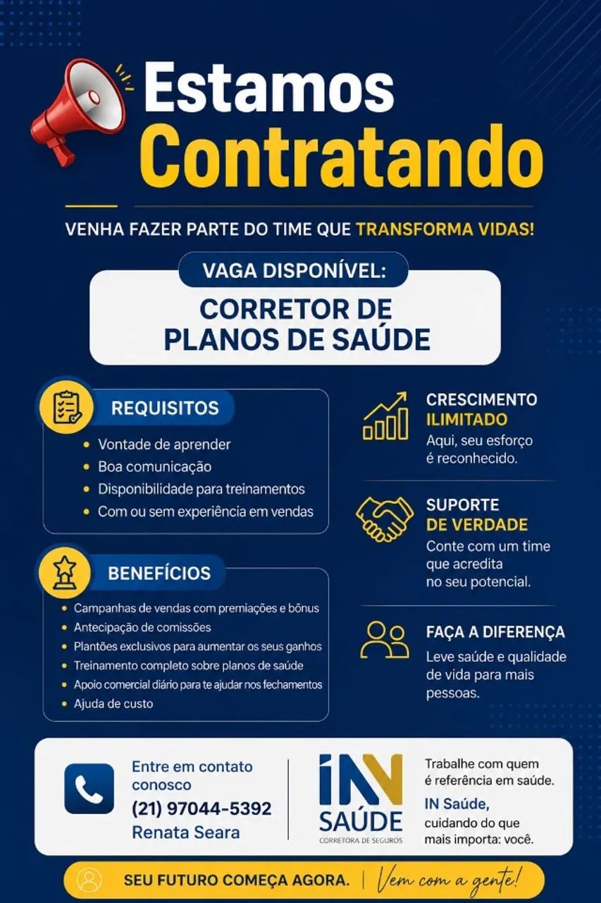 vaga para Consultor Plano saúde