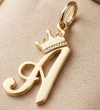 Pingente Letra A em Ouro 18K 750 - Foto 2