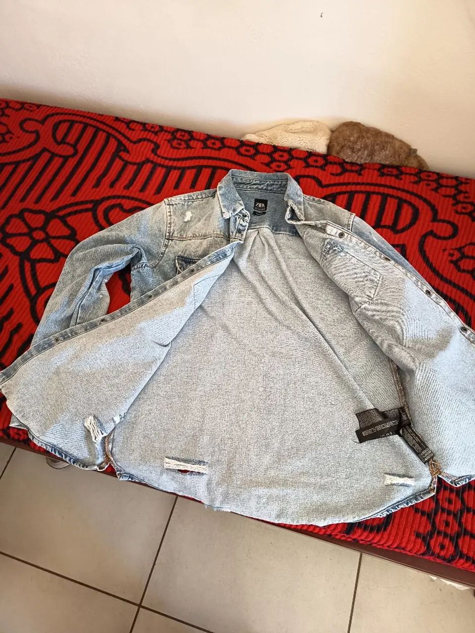 jaqueta jeans relaxed fit zara - Foto 5