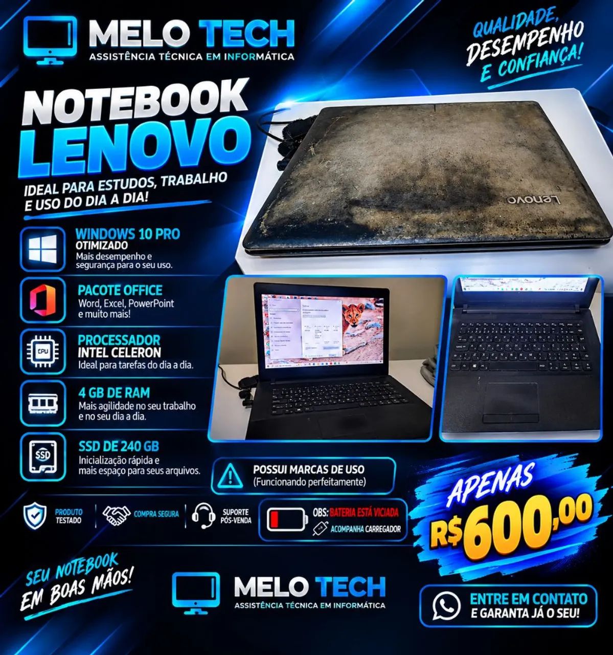 Notebook Lenovo super otimizado