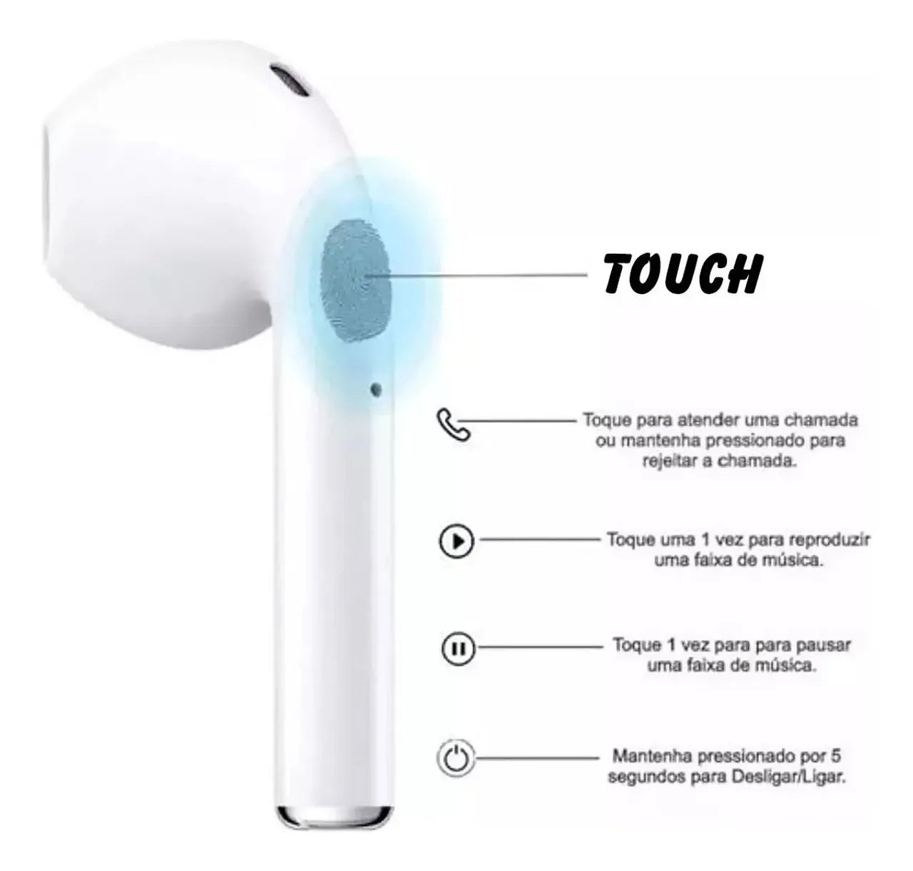 Fone de ouvido Bluetooth i12 - Foto 2