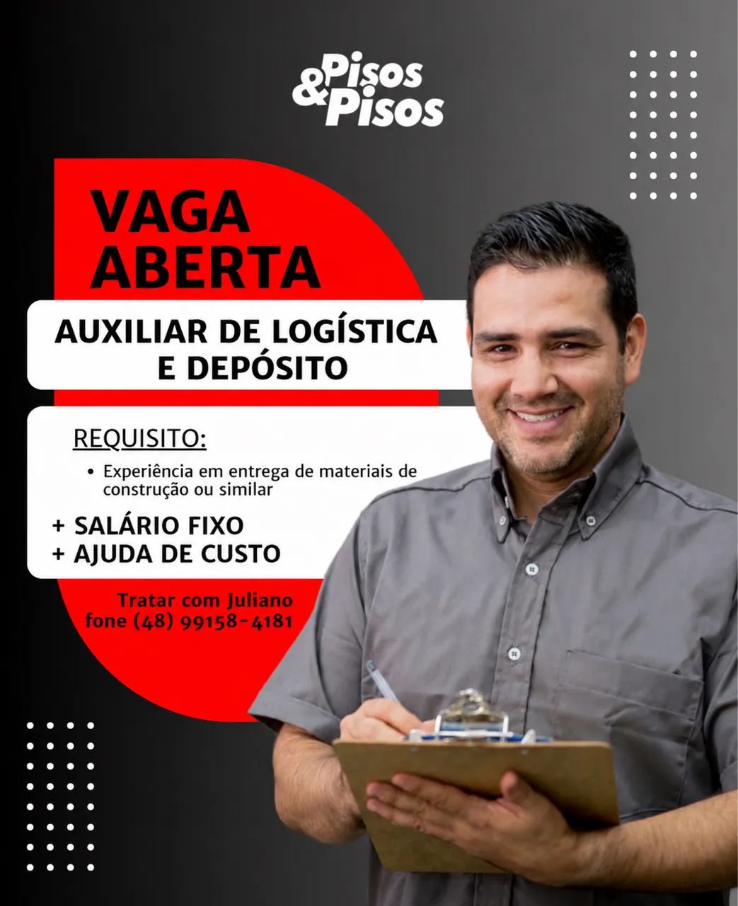 Vaga de Emprego Auxiliar Logistica
