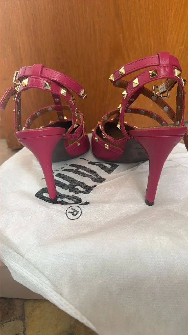 slingback parô tachas rosa 38 - Foto 2