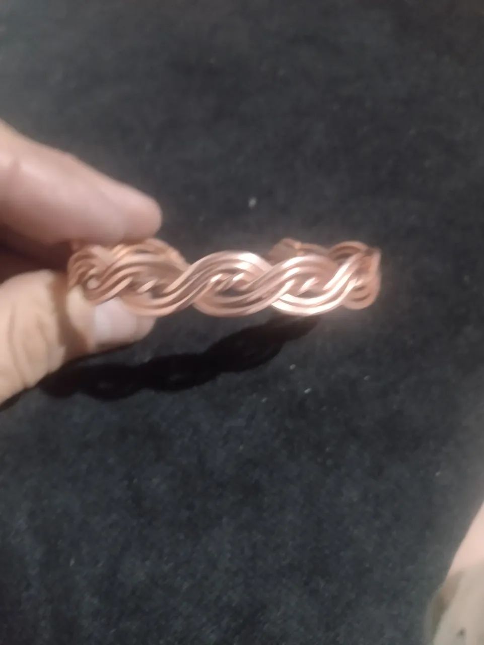 Pulseira de cobre natural artesanal ajustável  - Foto 2