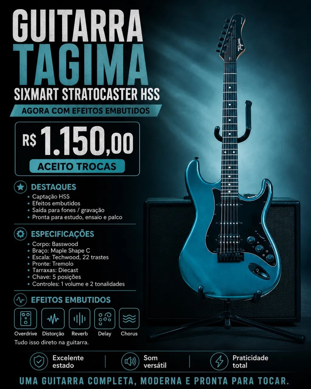 GUITARRA TAGIMA SIXMART HSS