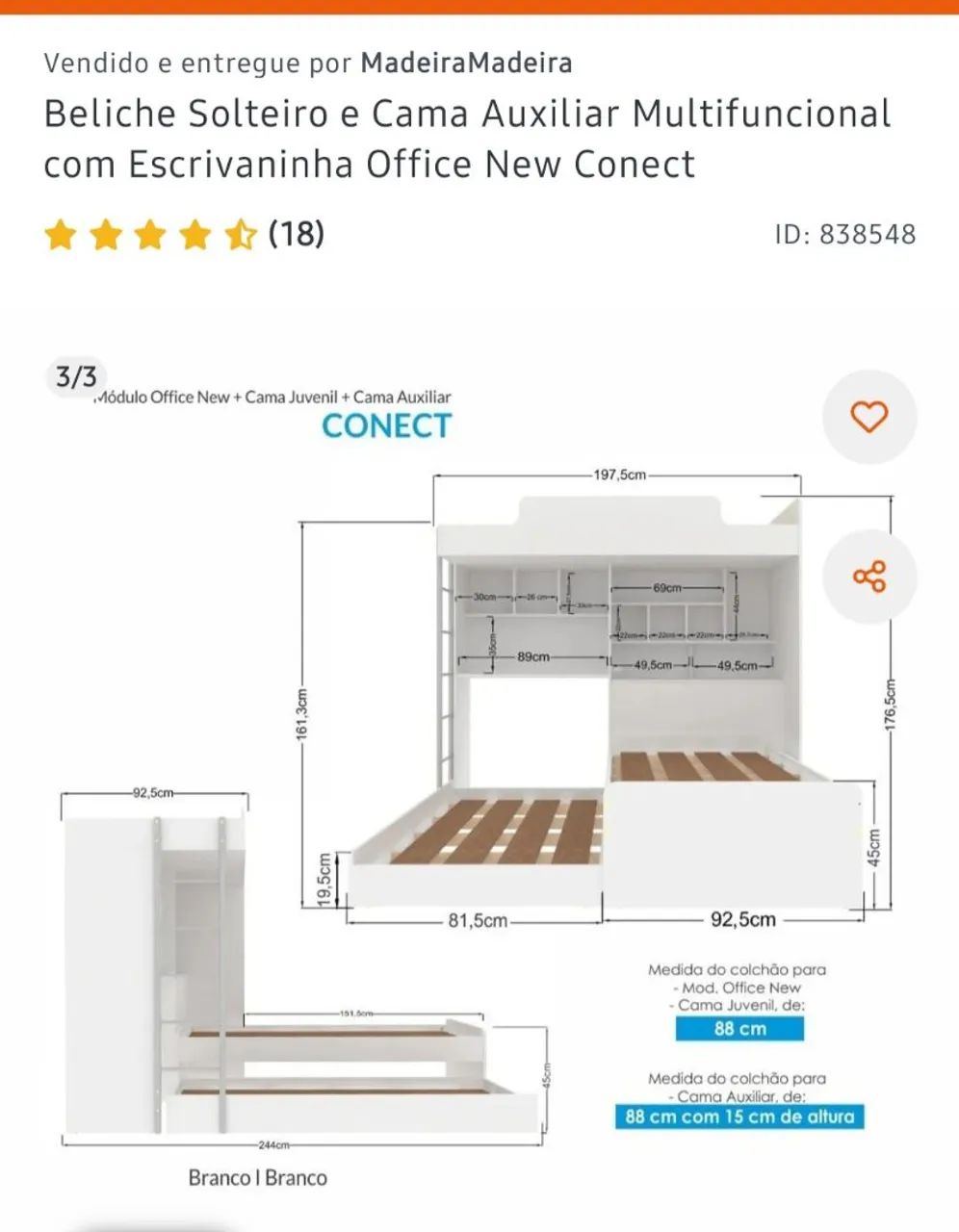 Bi cama com auxiliar e escritório  - Foto 3