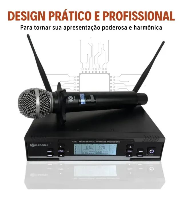Microfone Sem Fio Duplo Kadosh K392 Profissional - Foto 4