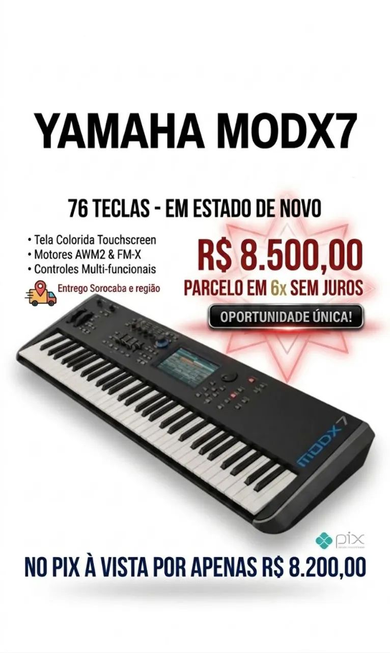 Yamaha MODX7 - Em 6x sem juros!