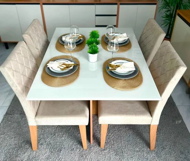Conjunto Sala de Jantar com 4 cadeiras com Vidro 120x90 - Foto 3