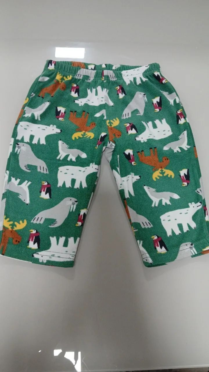Calça de fleece bebê Carters verde 