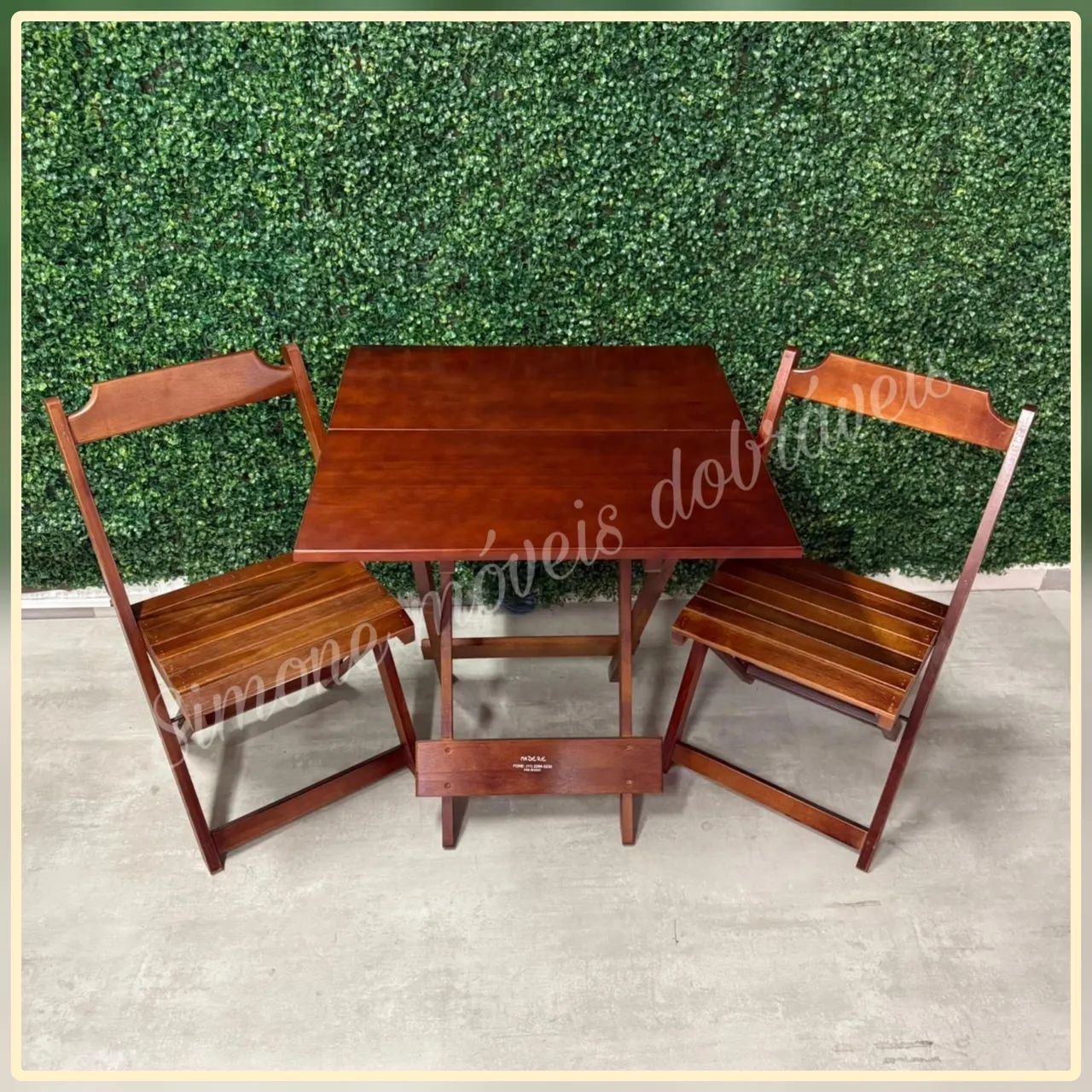 Mesa 70x70 dobrável com cadeiras  - Foto 2