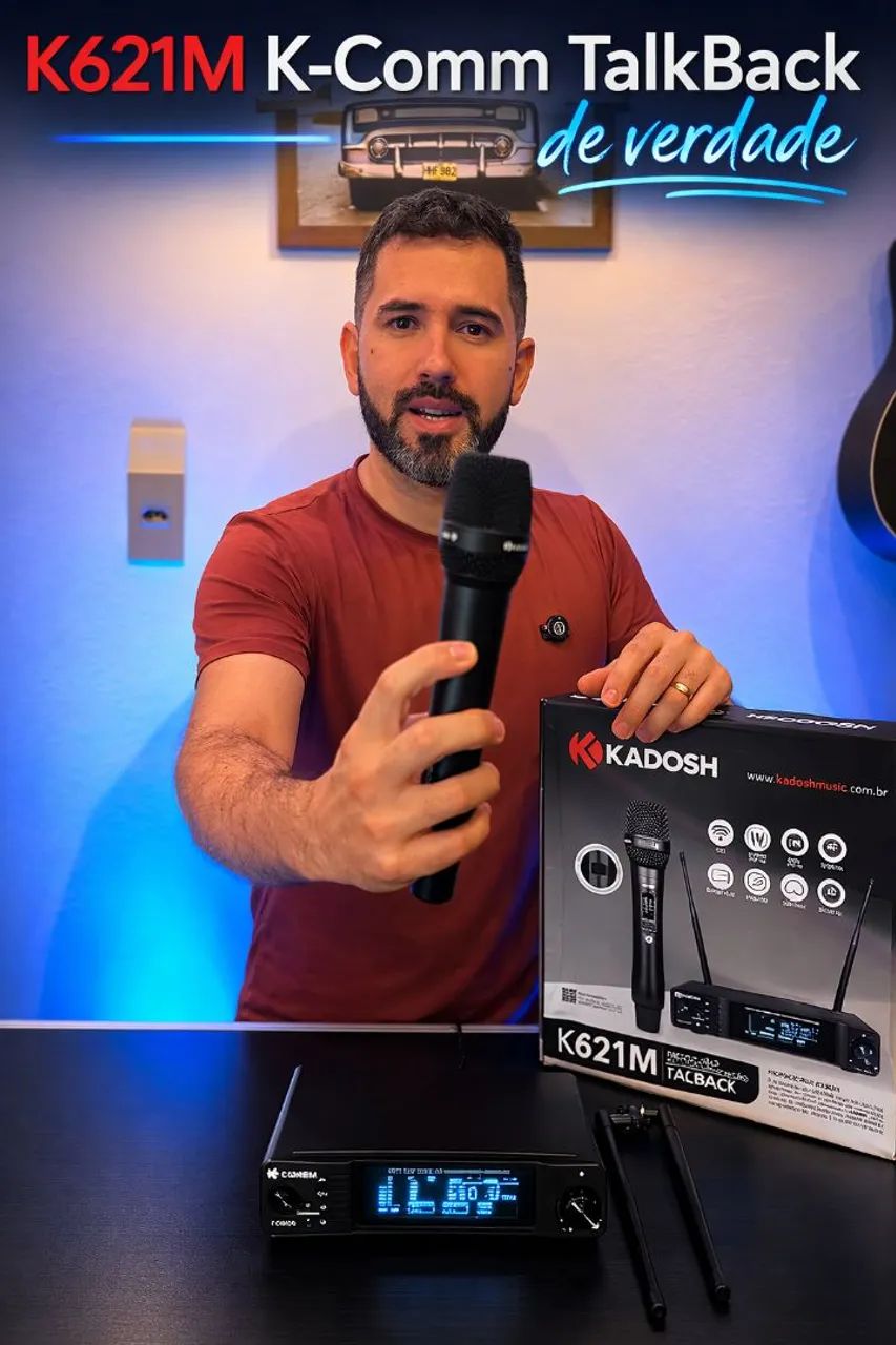 Microfone Sem Fio TalkBack Digital Kadosh K621M K-Comm ( TalkBack