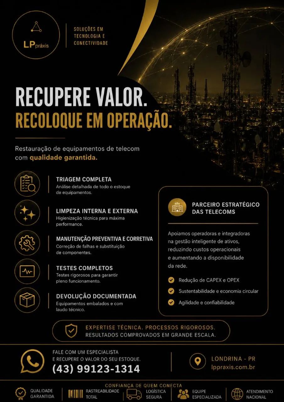 Triagem e Manutenção de Equipamentos para Empresas de Telecom