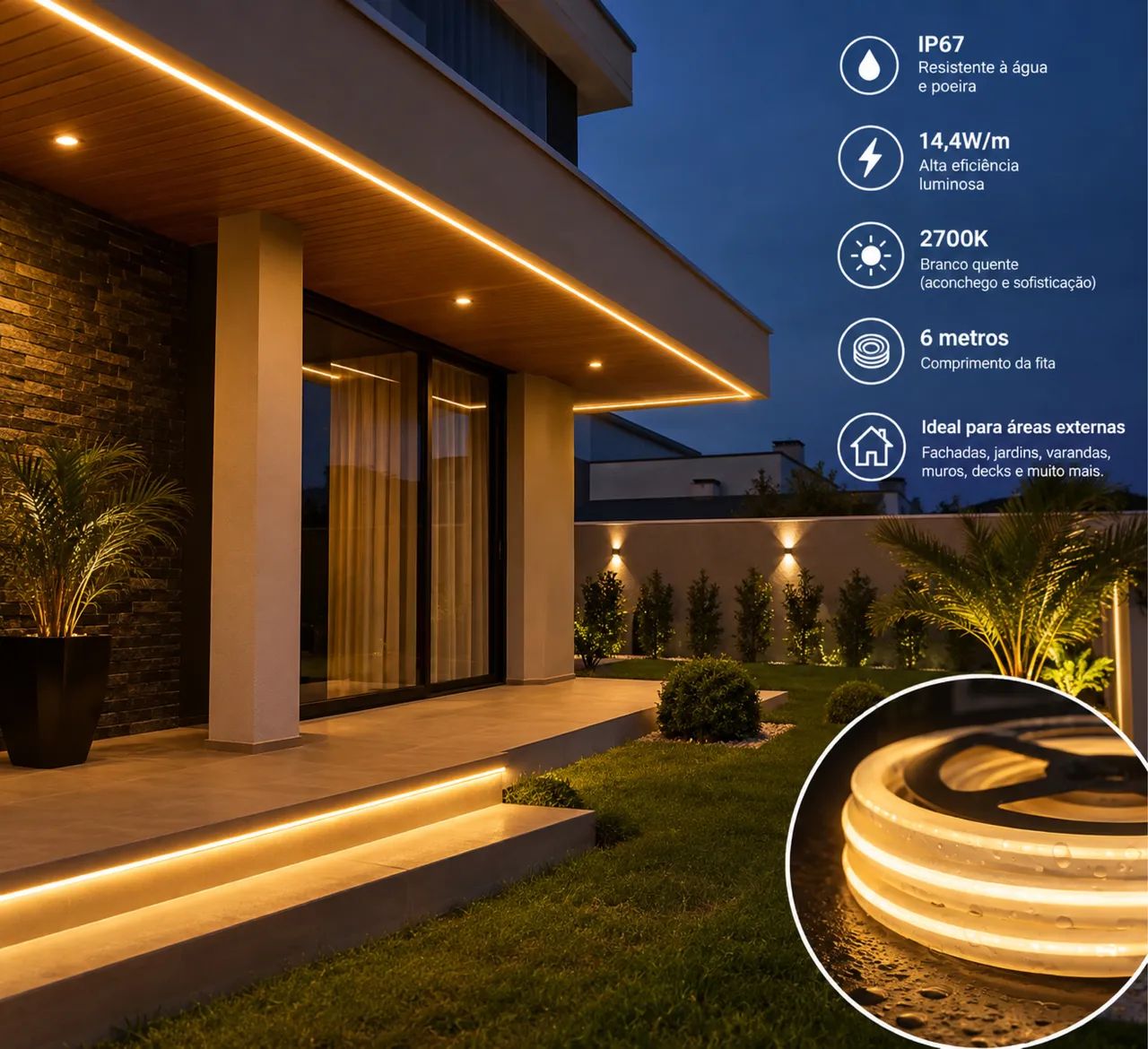 Área externa - FITA LED FLEXÍVEL IP67 - NOVA! ? - Foto 4