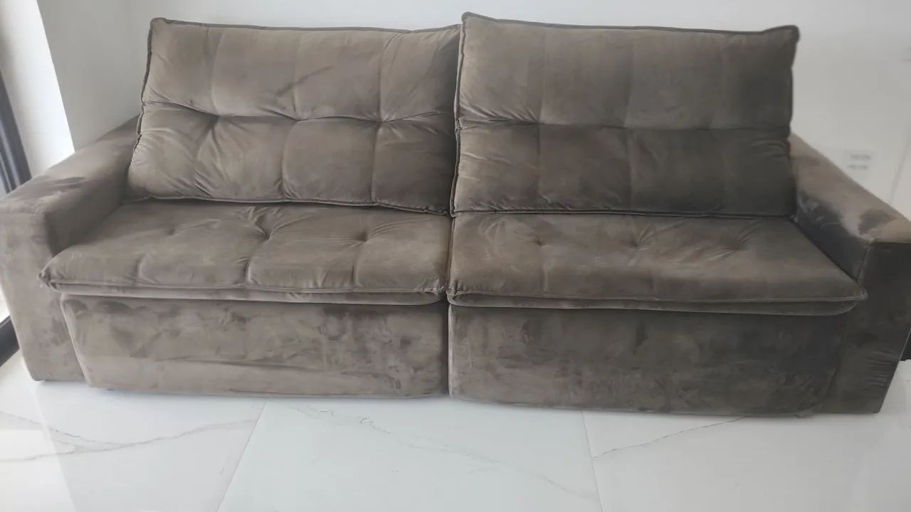 BAIXOU...Sofá Chaise Retrátil até 5 lugares , tecido macio aveludado. - Foto 2