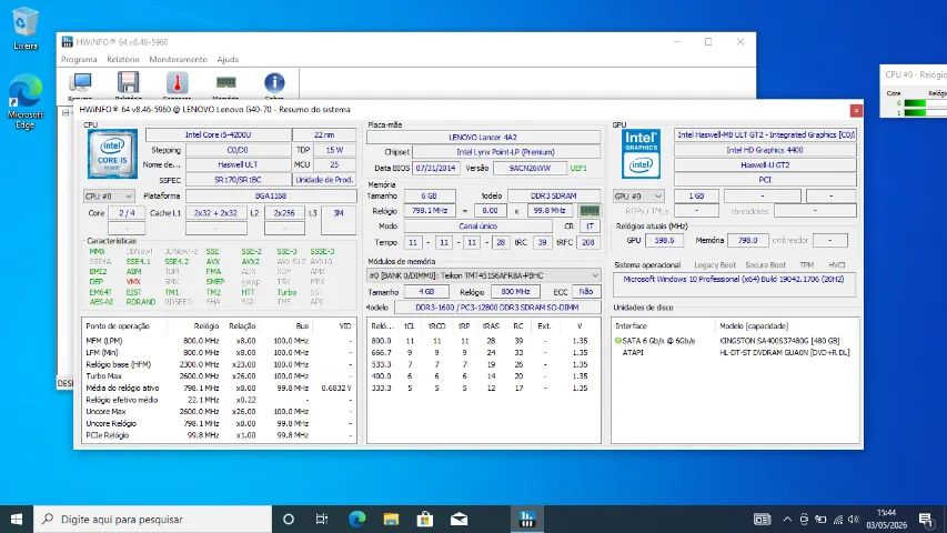 Notebook Lenovo G40 i5 6GB 480GB SSD - Foto 4
