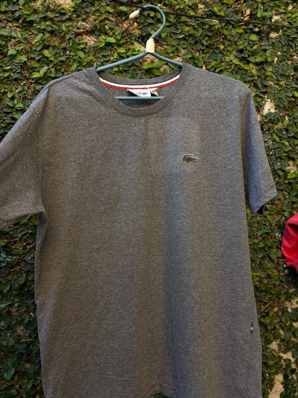 Camisa lacoste cinza mescla 