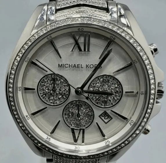 relógio michael kors prata svarowski quartzo 44mm mk6728 original - Foto 5