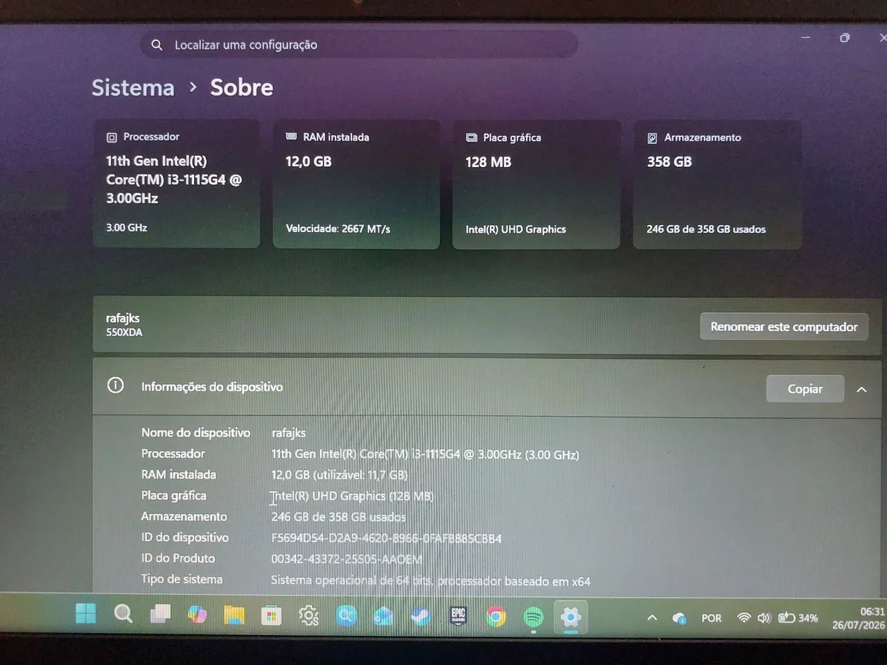 Vendo notebook 12 gb ram samsung book  - Foto 2