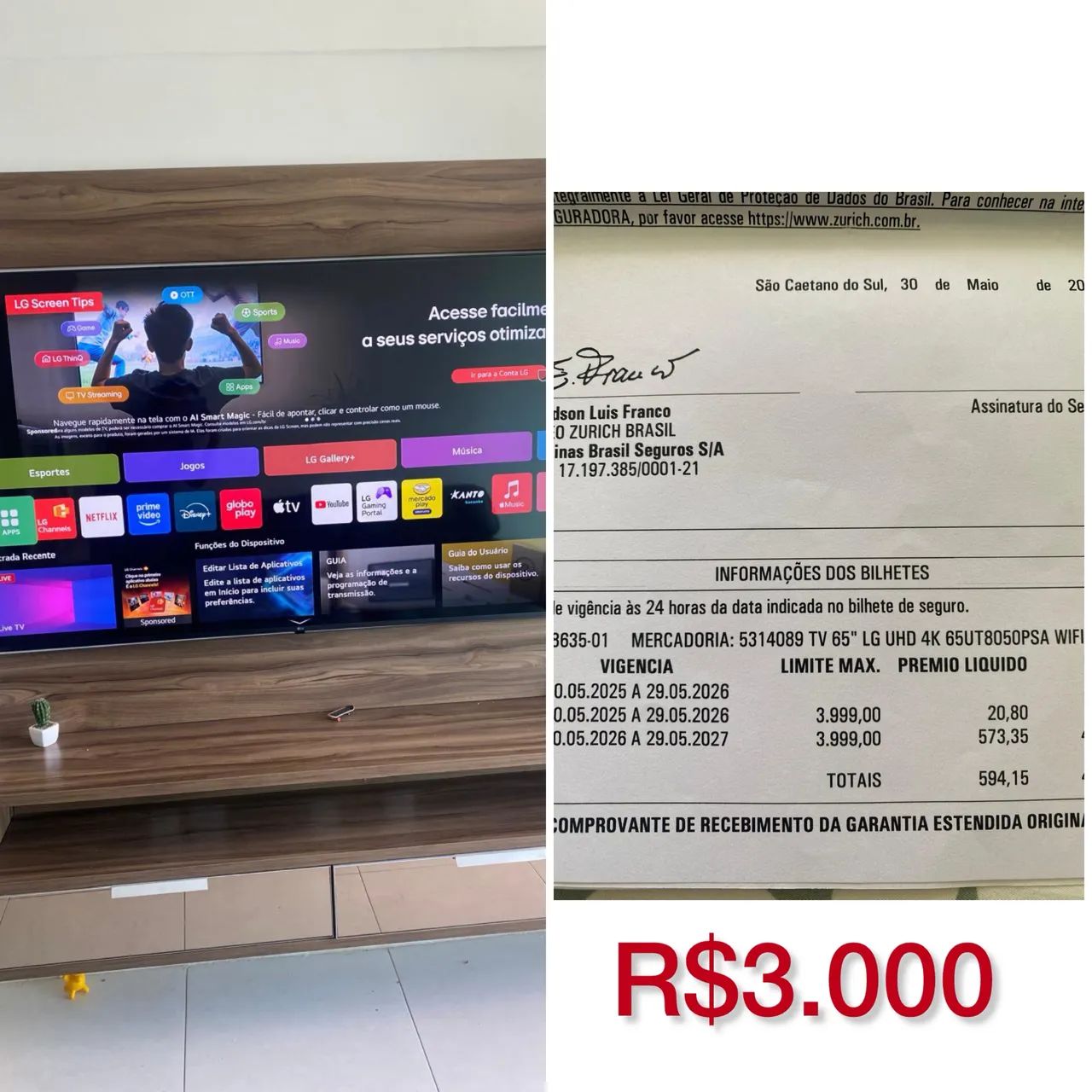 Tv LG 65 polegadas 
