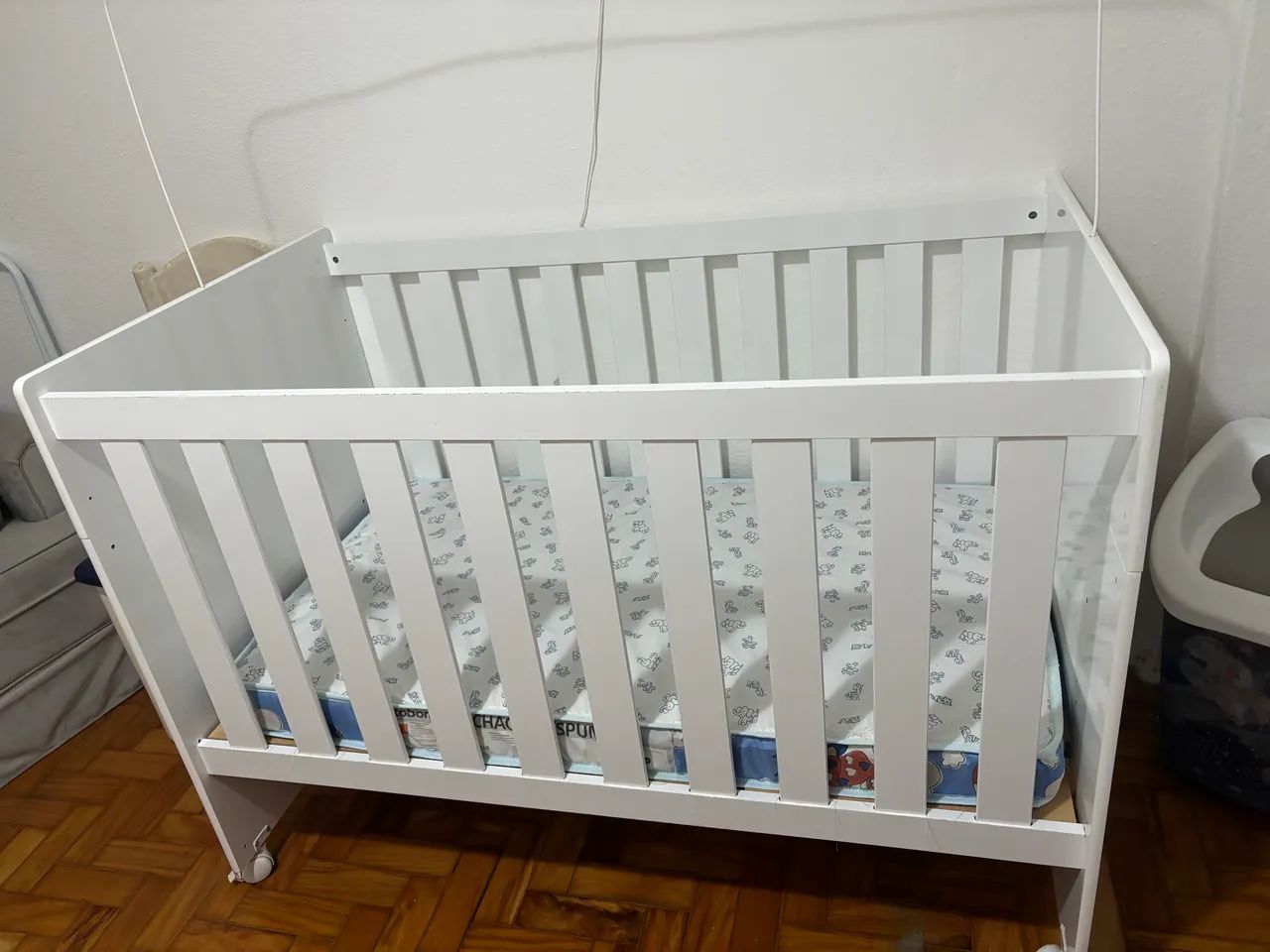 Berço americano 3 em 1 branco  - Foto 4