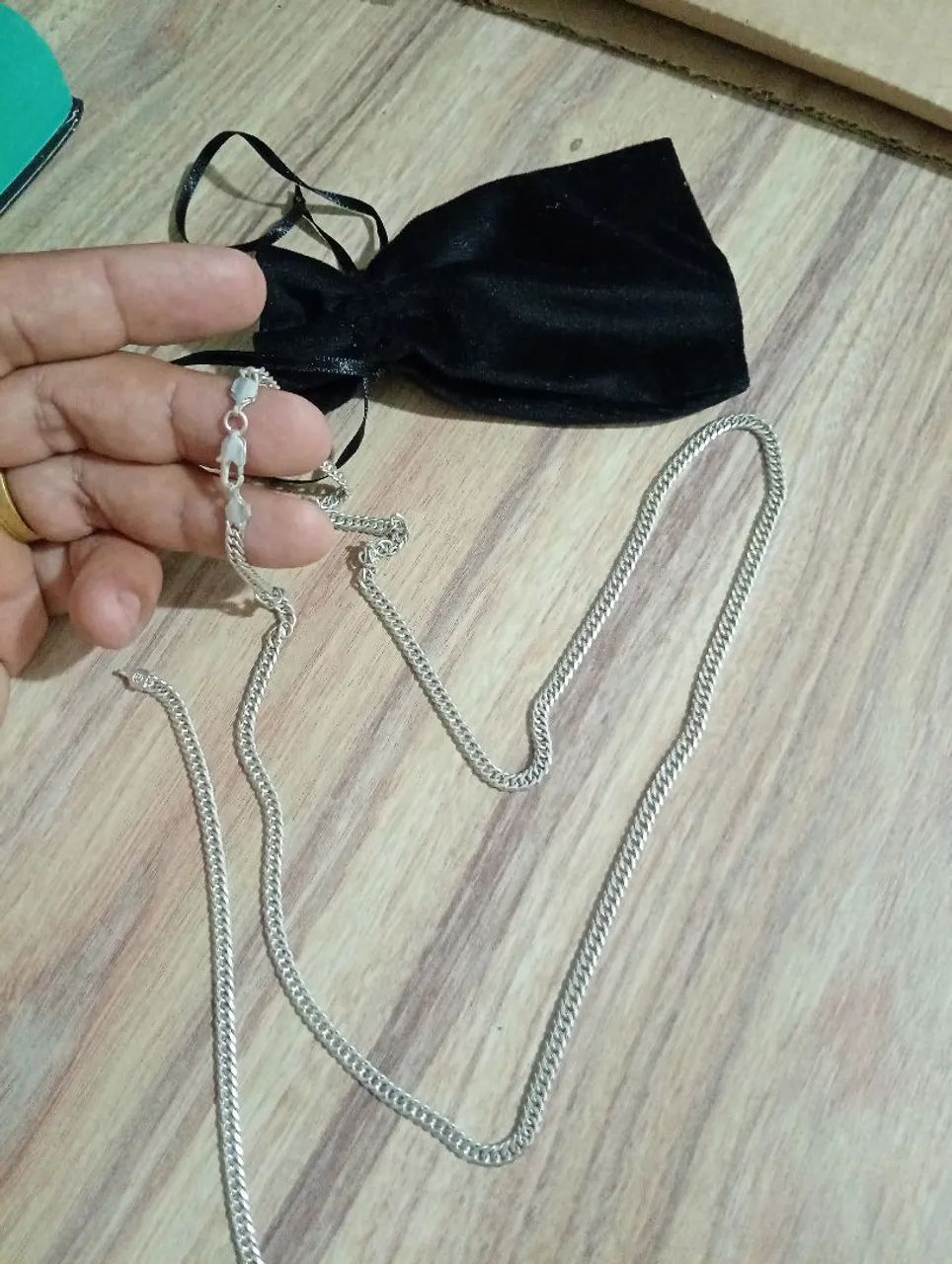 Cordão e pulseira prata 925 - Foto 2