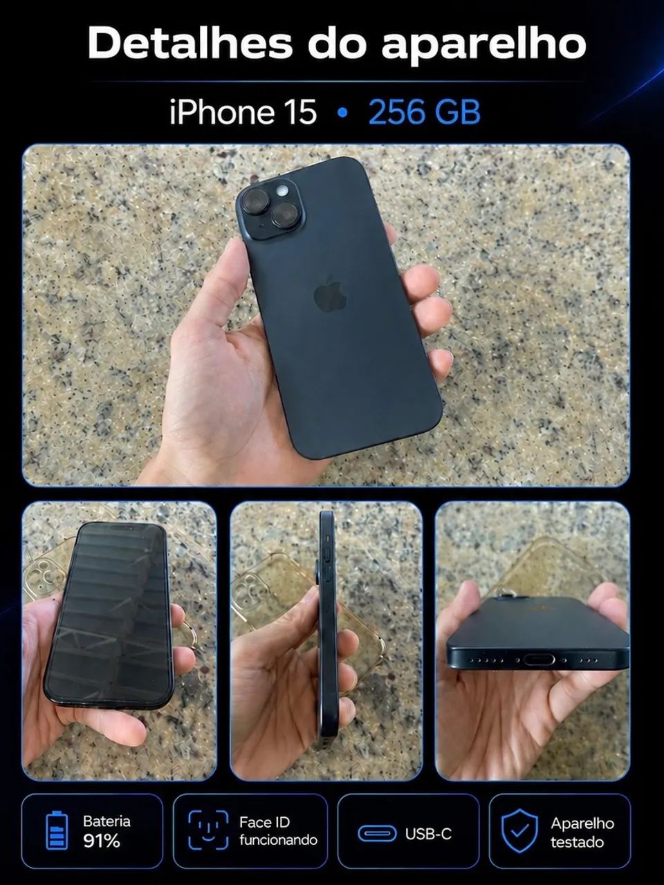iPhone 15 256GB 91% Com Caixa - Foto 2