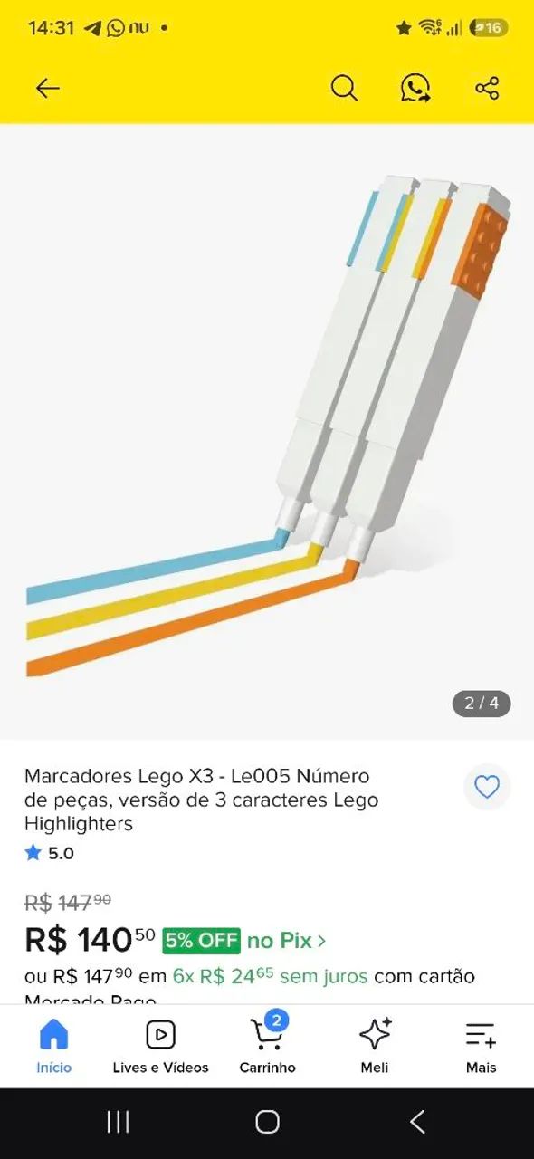 Marca texto lego original  - Foto 3