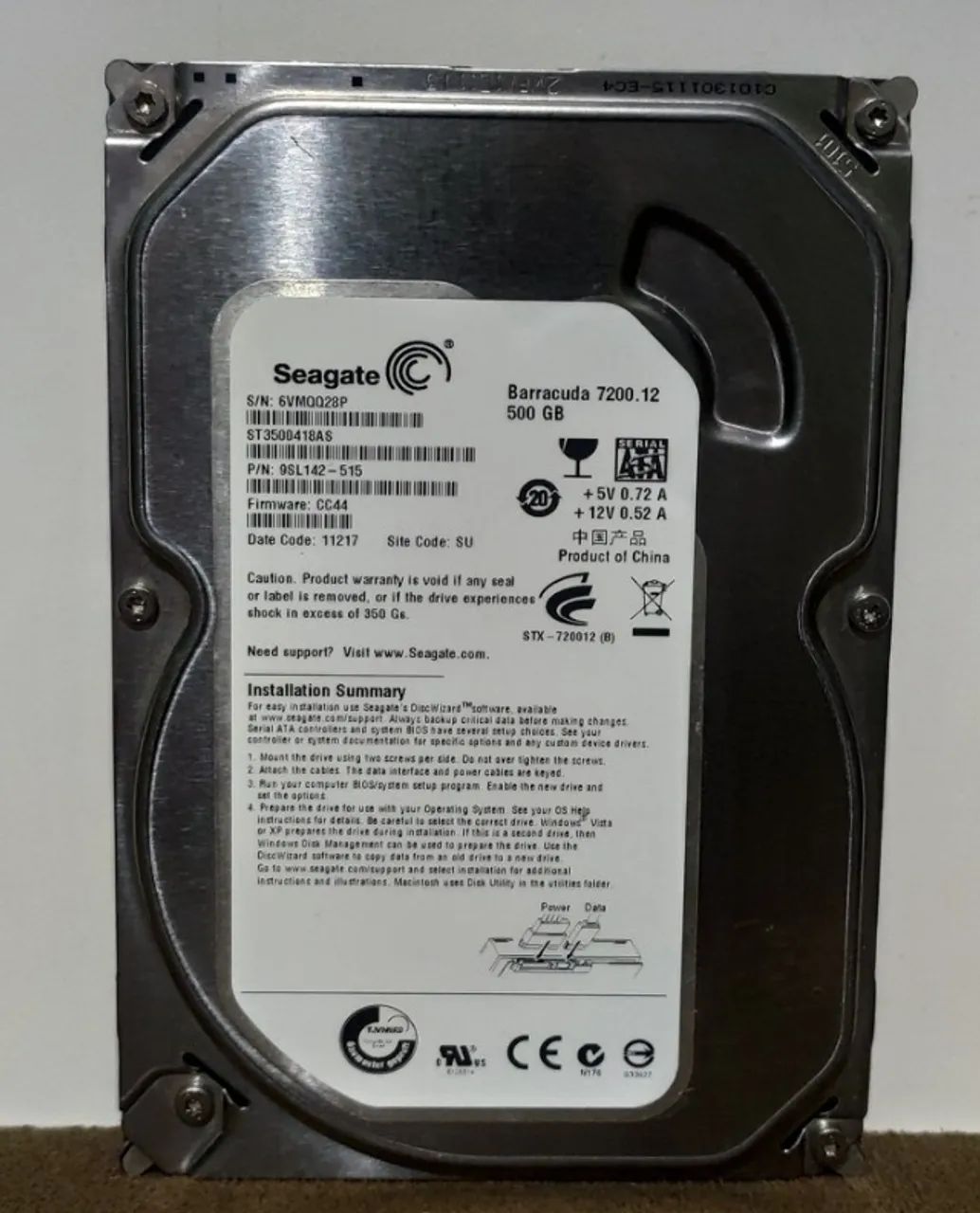 Hdd 500GB 3,5" Sata Pc Desktop Computador Dvr Camera Cftv - Hd Usados Funcionando Perfeita - Foto 5