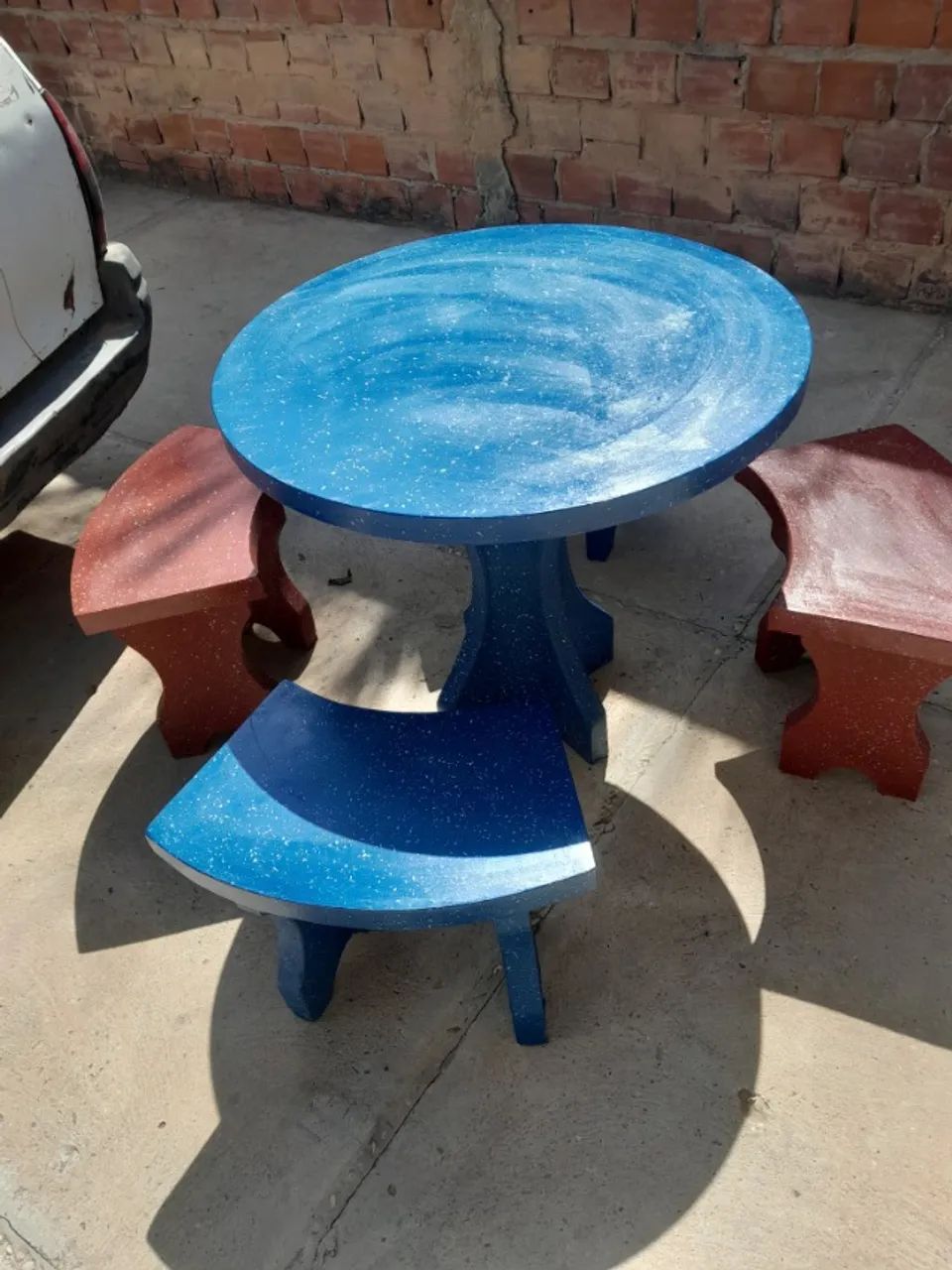 Mesa de concreto, Conjunto mesa e bancos - Foto 2