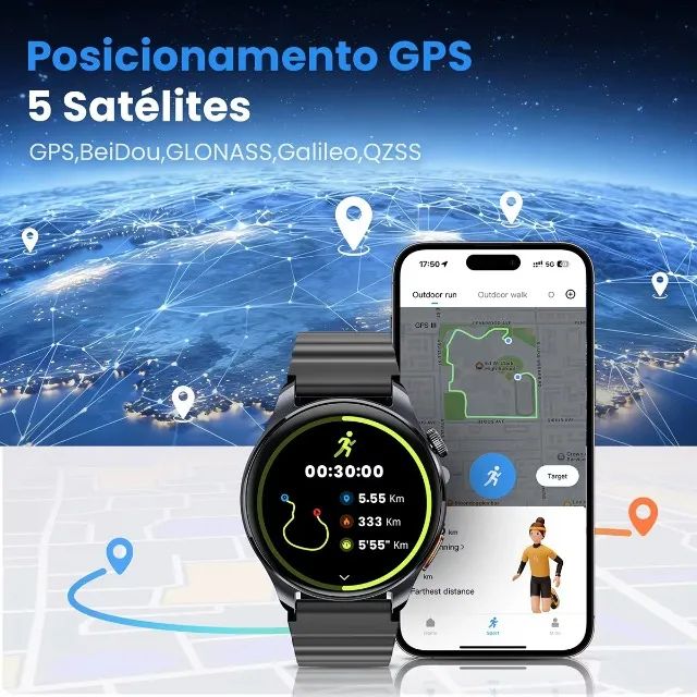 Smartwatch Haylou Watch 4S GPS com tela AMOLED