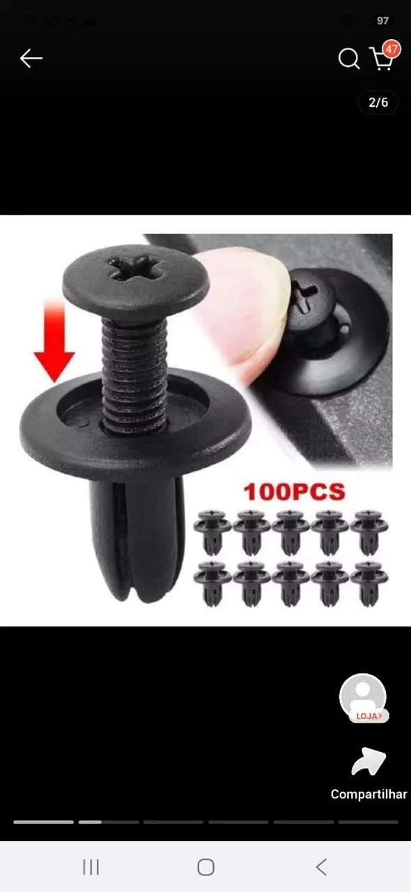 Fixadores presilha em plástico para carro/moto - Foto 2