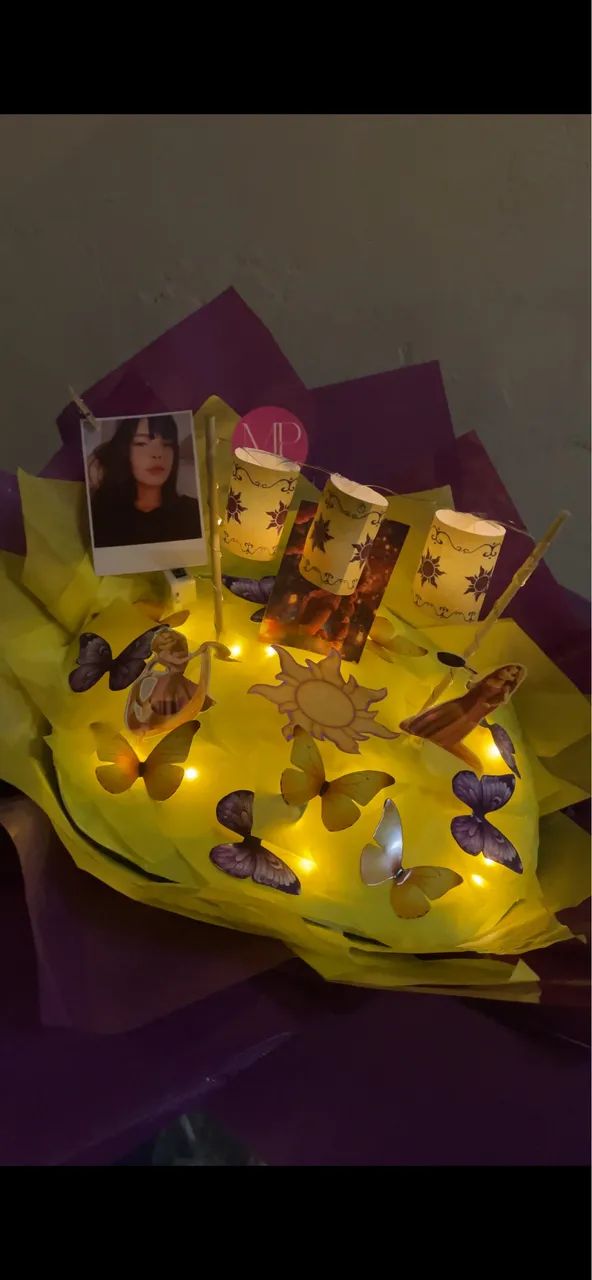 Buquê Rapunzel borboletas