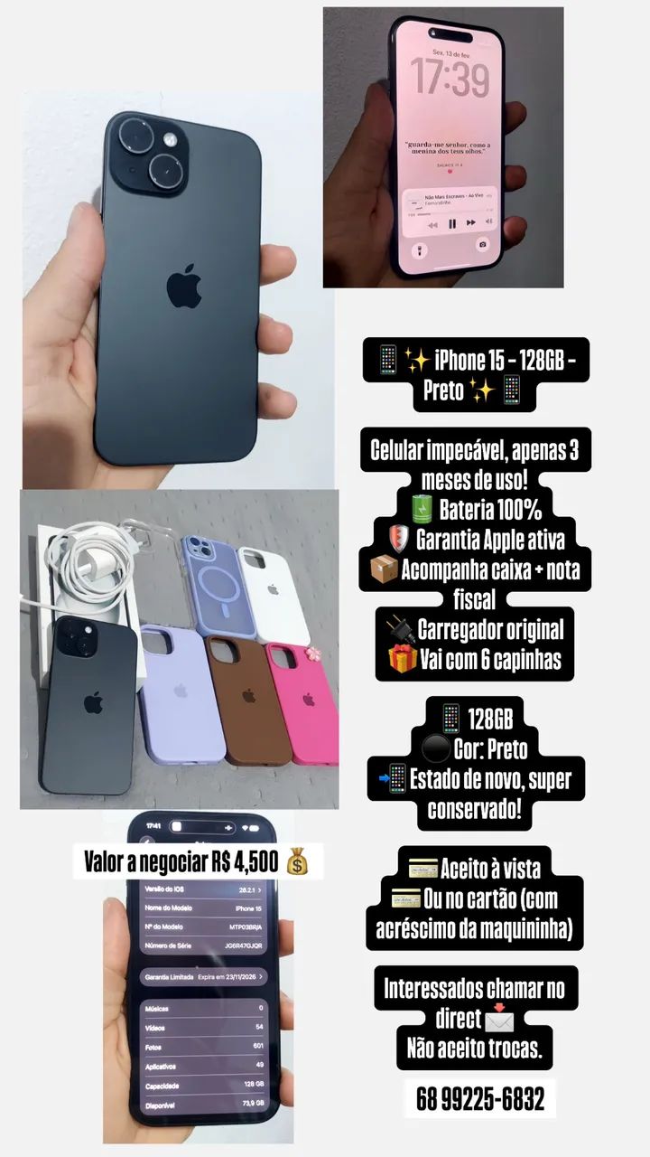 iPhone 15 / 128BG garantia Apple 