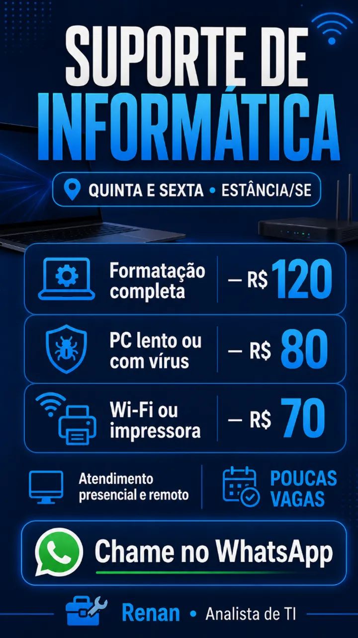 ? SUPORTE DE INFORMÁTICA EM ESTÂNCIA/SE - Foto 2