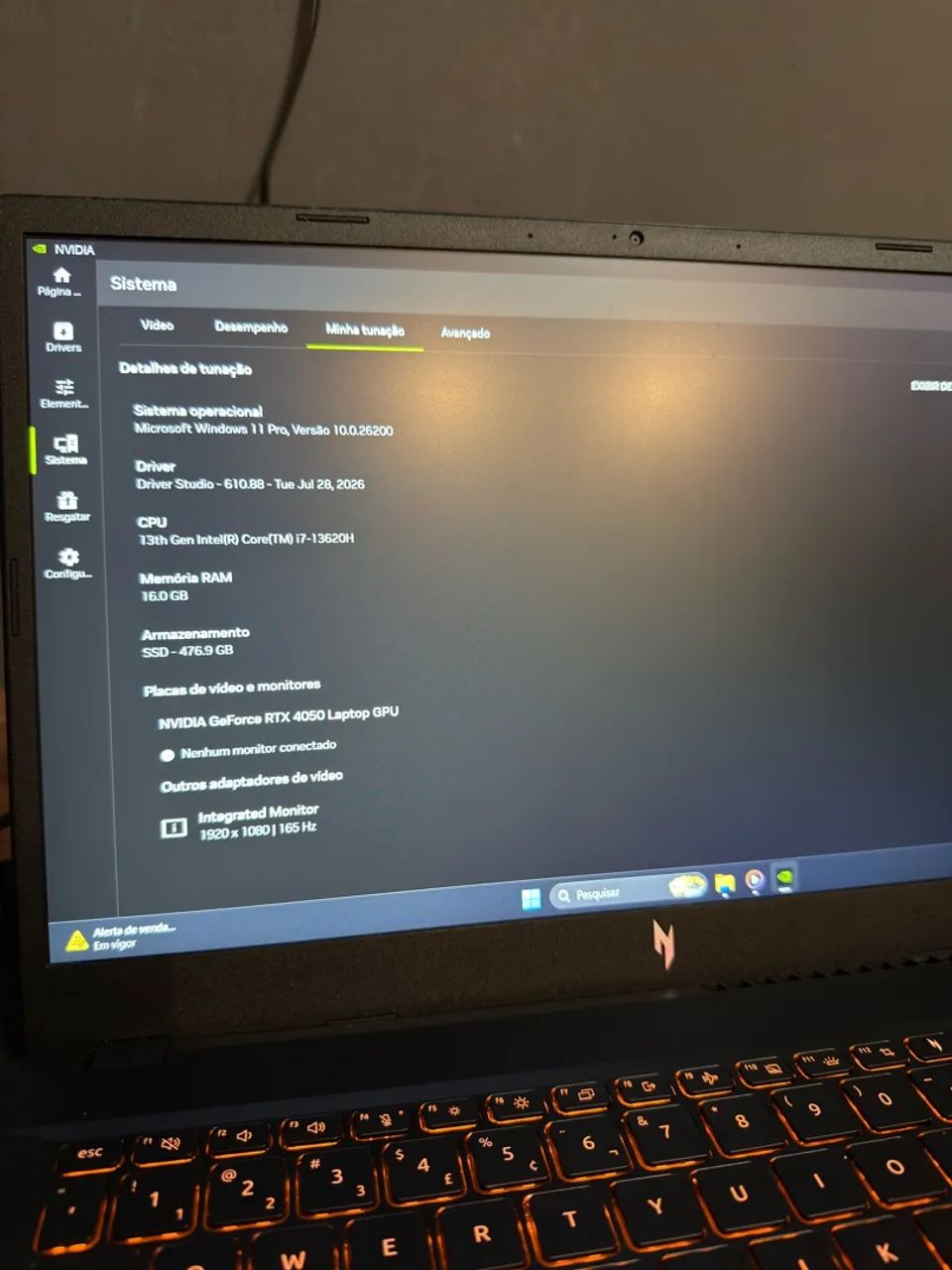 Notebook Gamer Acer Nitro V15 Intel Core i7 + RTX 4050 - Foto 3