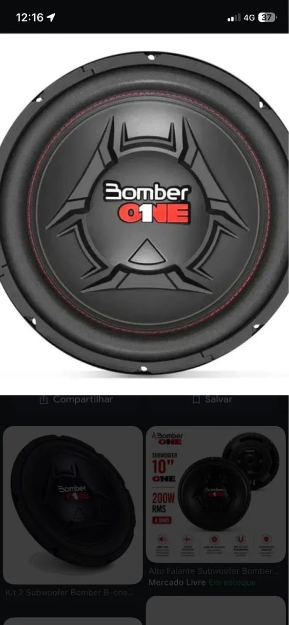 Auto falante bomber 10 polegadas 200w