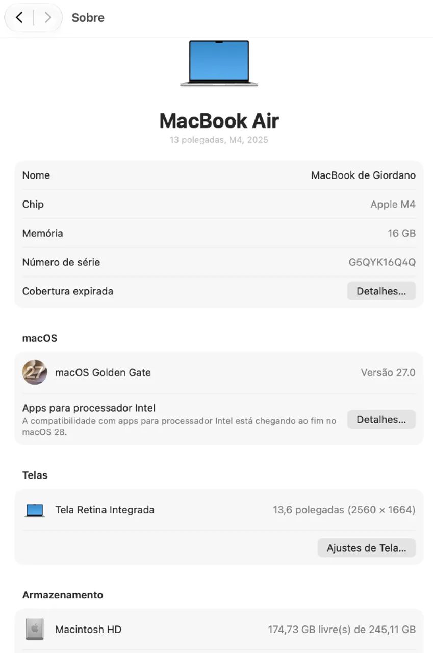 MacBook Air M4 13" Prata perfeito estado - Foto 5
