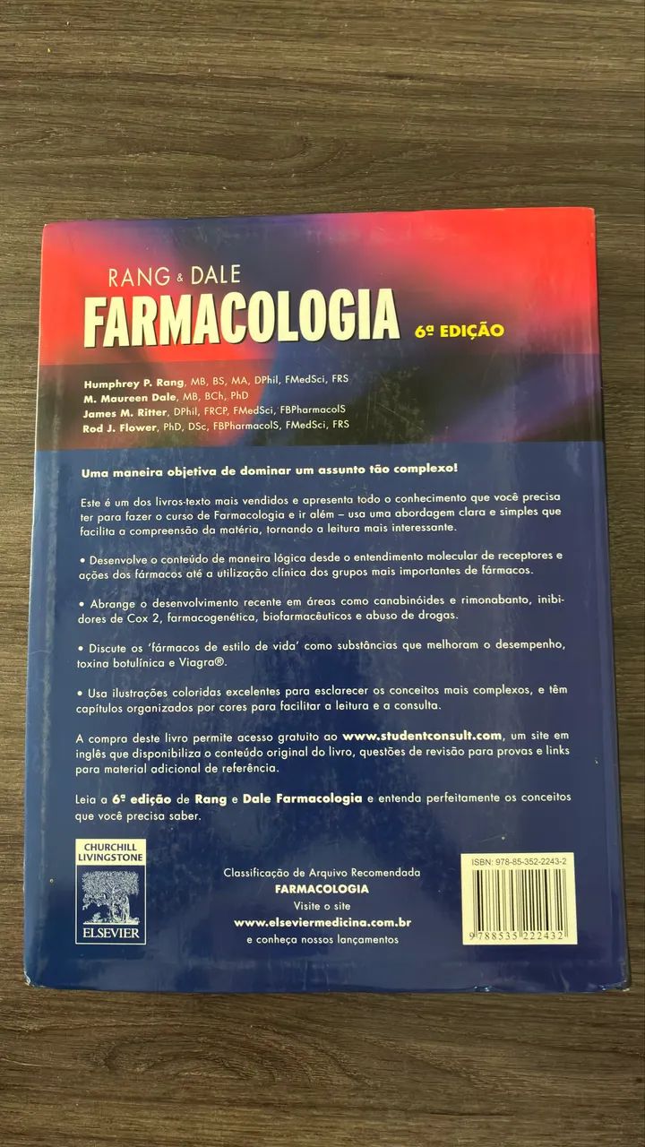 Livro RANG & DALE FARMACOLOGIA H. P. RANG ? M. M. DALE ? J. M. RITTER ? R. J. FLOWER - Foto 2
