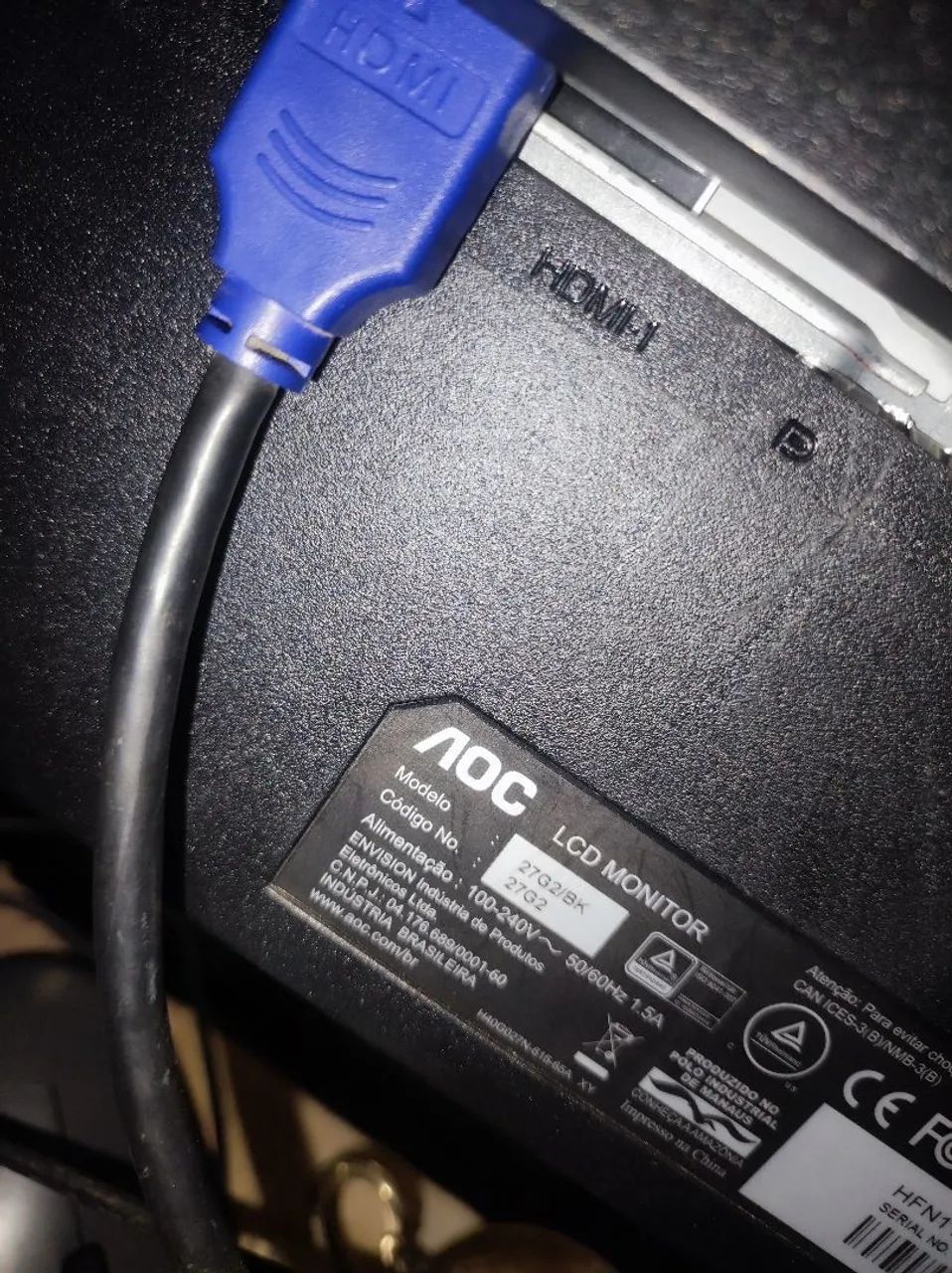 Monitor AOC 27p 144hz, COM DEFEITO NOS LEDS - Foto 4