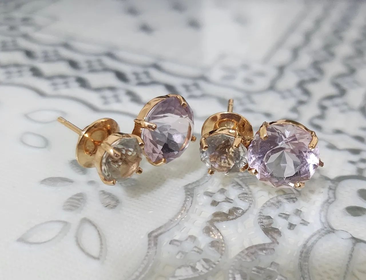 Brincos Ouro 18K Pedras Preciosas