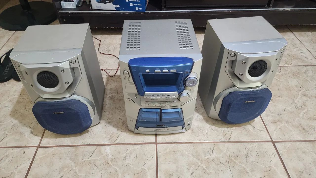 System Panasonic SC-AK22 5 CDs + 2 Decks + Caixas Originais - Foto 2