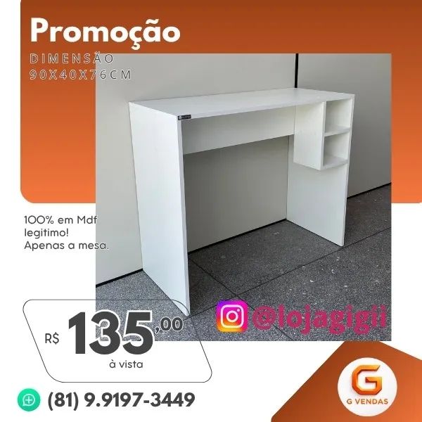 Mesa Gio Com Nicho na Lateral - Foto 5