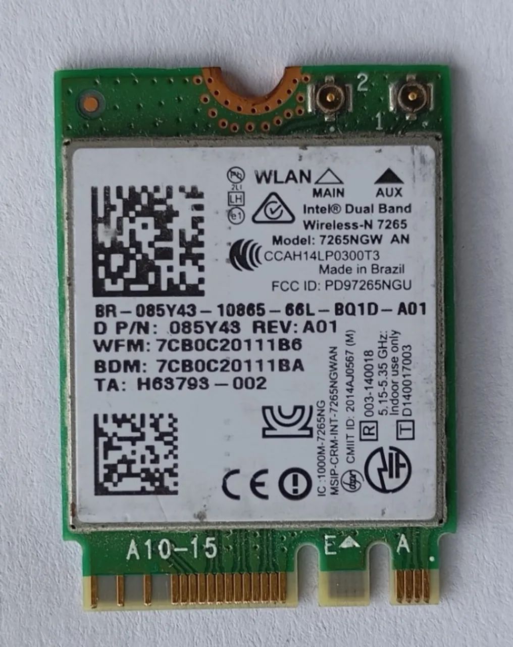 Placa Wi-Fi Dual Band  Intel 3165NGW e 7265NGW AN Notebook HP Dell e Outros - Foto 2