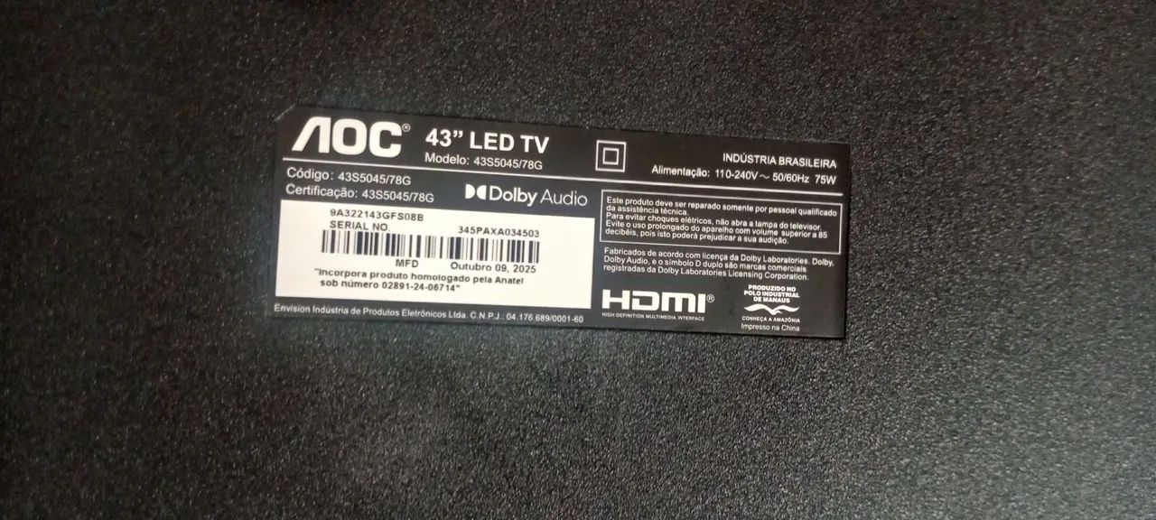 Vendo ou troco tv AOC 43 com defeito - Foto 2