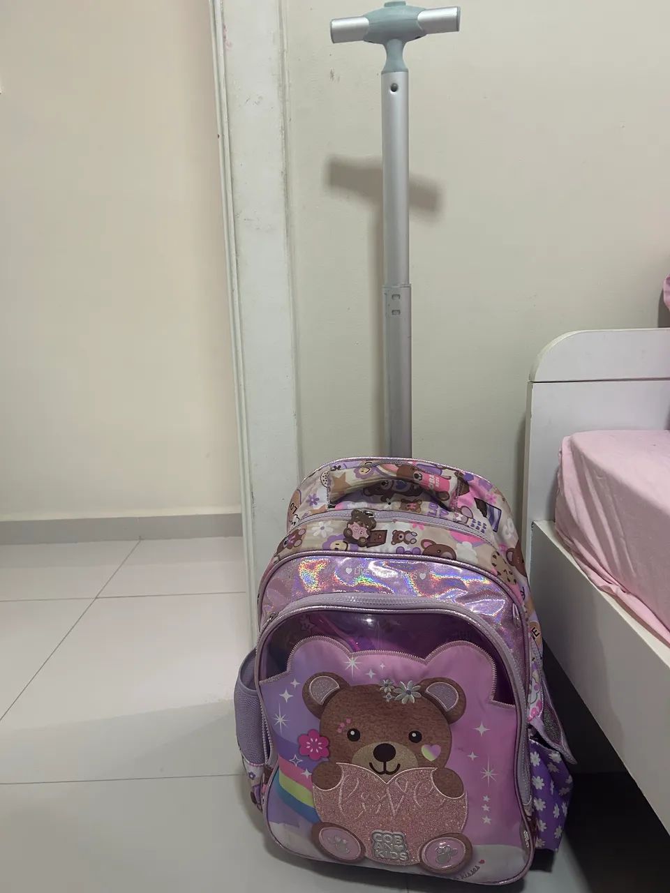 Kit escolar infantil menina Coban Mochila com lancheira e estojo