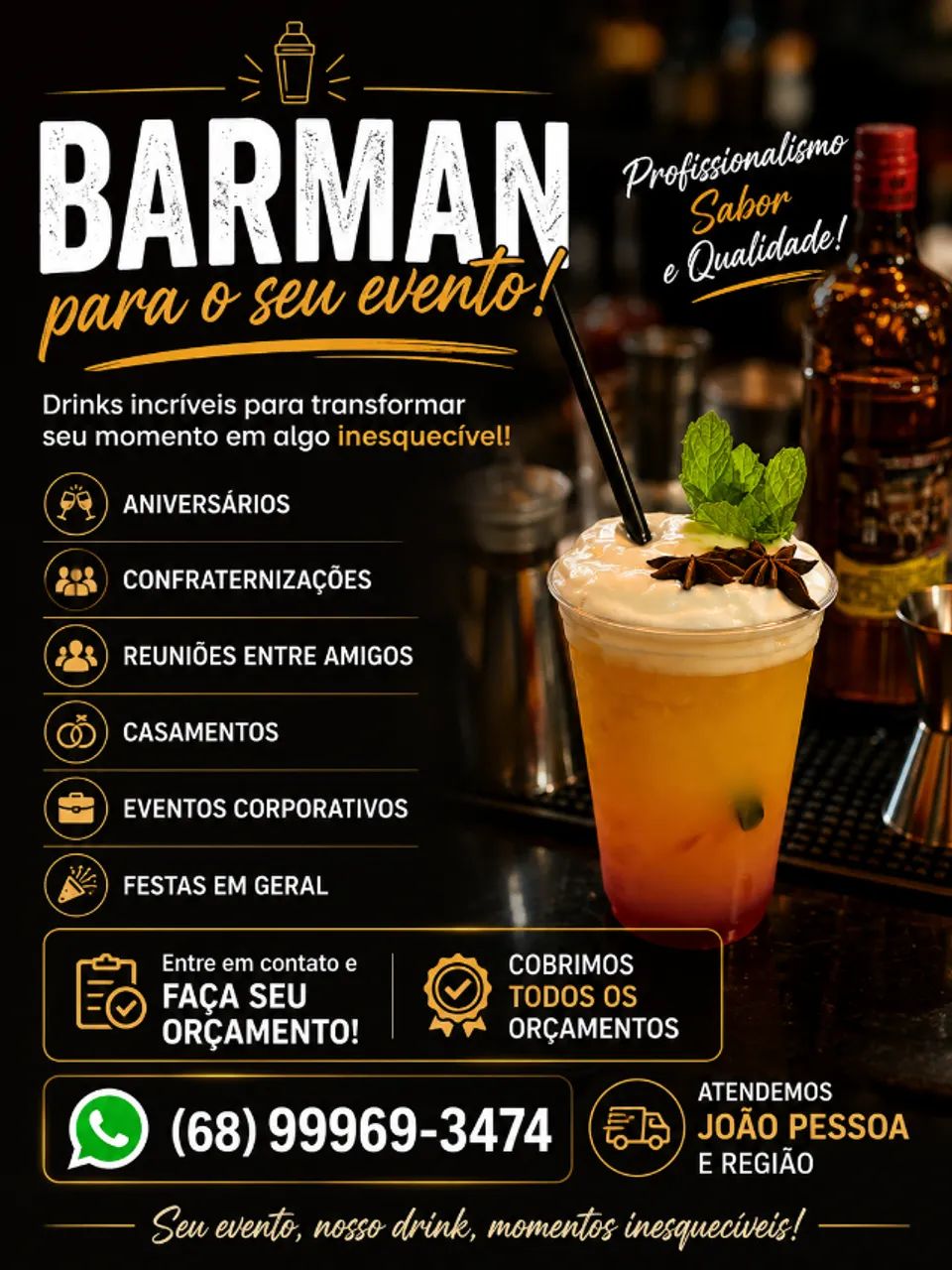 Barman para festa